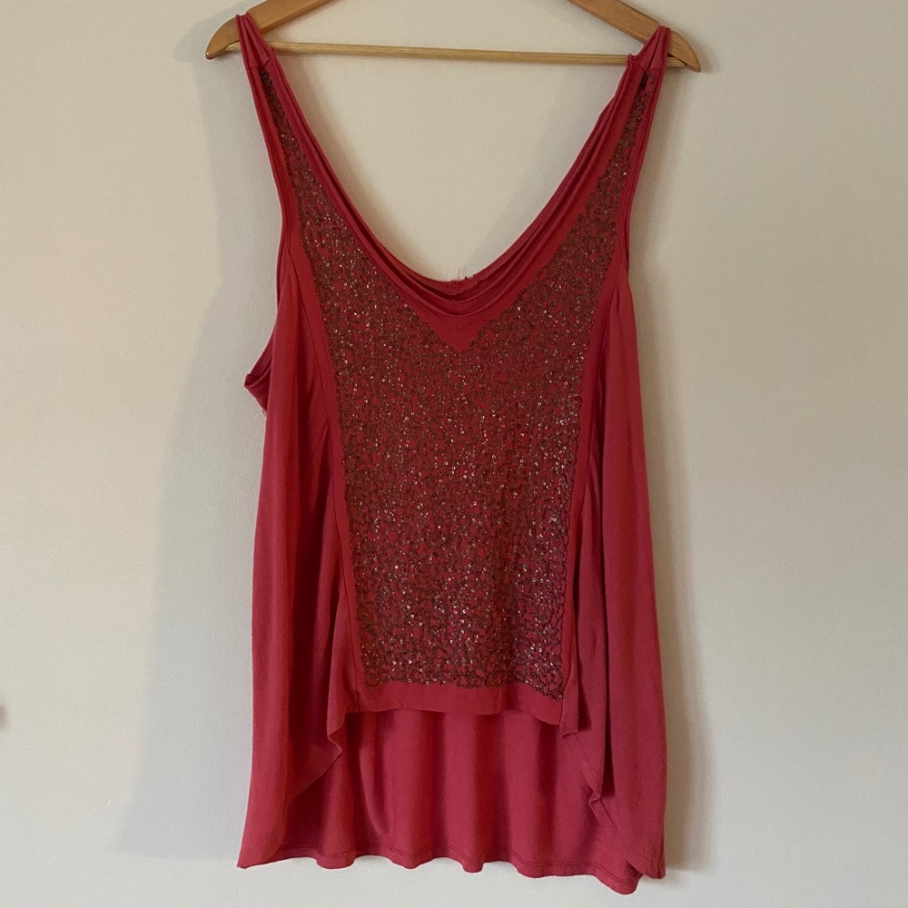 UO Silence+Noise Red/Orange Sequins Tank